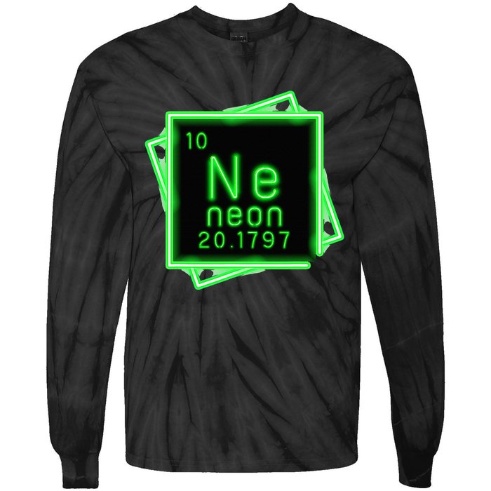 Neon Element Chemistry Periodic Table Science Nerd Tie-Dye Long Sleeve Shirt