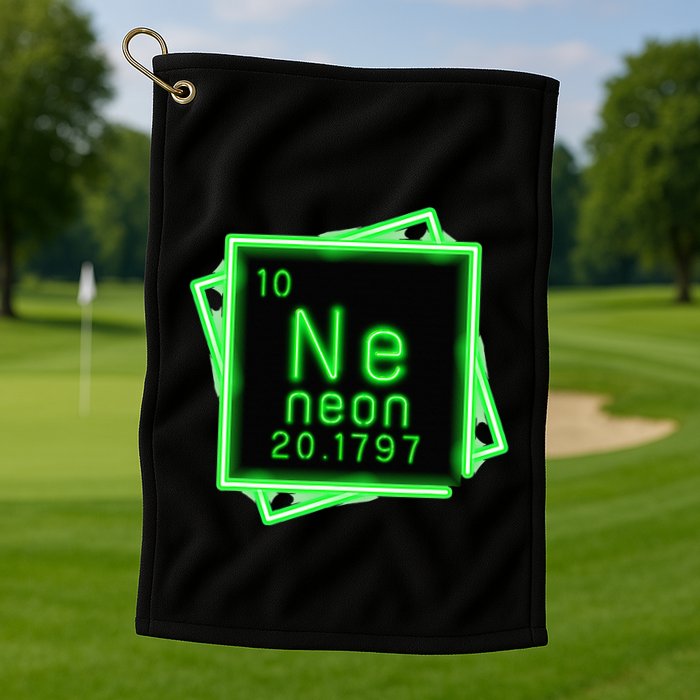 Neon Element Chemistry Periodic Table Science Nerd Golf Towel