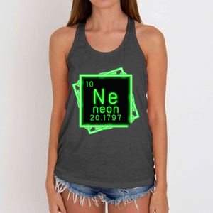 Neon Element Chemistry Periodic Table Science Nerd Women's Knotted Racerback Tank