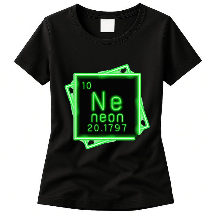 Neon Element Chemistry Periodic Table Science Nerd Womens T-Shirt
