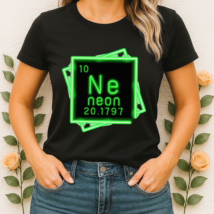 Neon Element Chemistry Periodic Table Science Nerd Womens T-Shirt