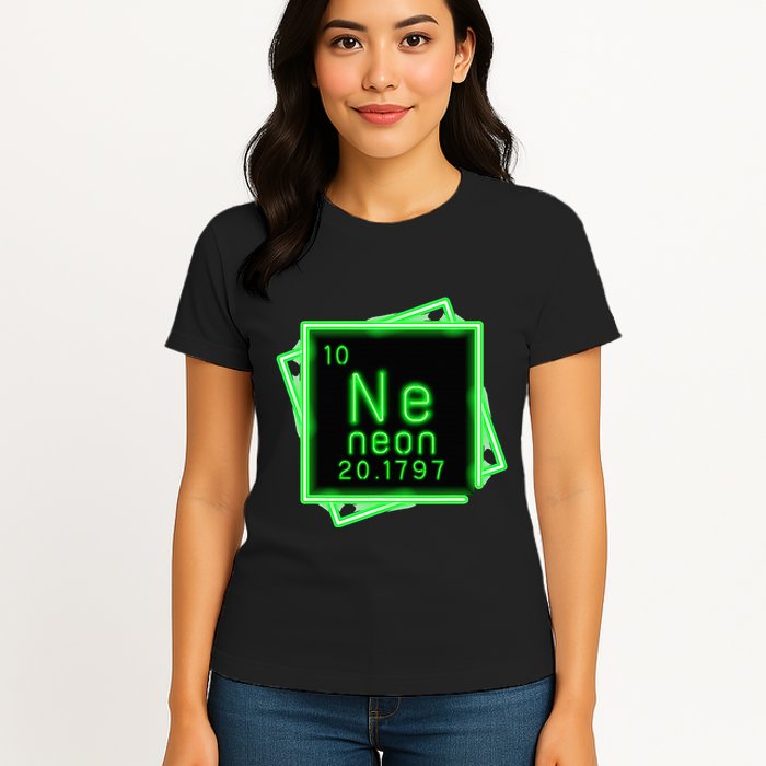 Neon Element Chemistry Periodic Table Science Nerd Womens T-Shirt