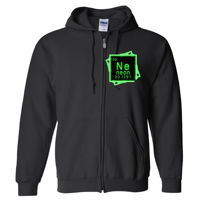 Neon Element Chemistry Periodic Table Science Nerd Full Zip Hoodie