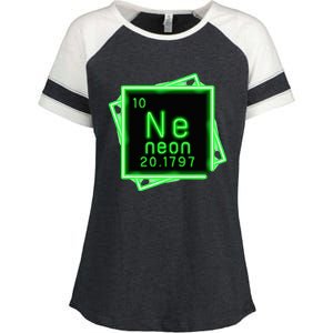 Neon Element Chemistry Periodic Table Science Nerd Enza Ladies Jersey Colorblock Tee