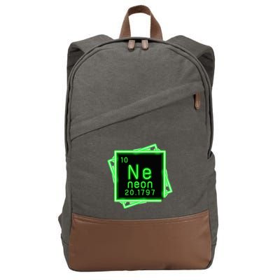 Neon Element Chemistry Periodic Table Science Nerd Cotton Canvas Backpack