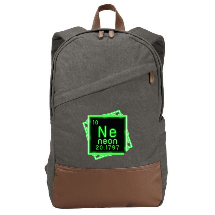 Neon Element Chemistry Periodic Table Science Nerd Cotton Canvas Backpack