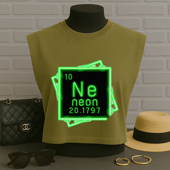 Neon Element Chemistry Periodic Table Science Nerd Garment-Dyed Women's Muscle Tee