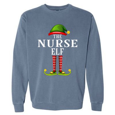 Nurse Elf Christmas Matching Family Group Pjs Cute Gift Garment-Dyed Sweatshirt