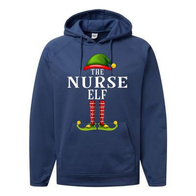 Nurse Elf Christmas Matching Family Group Pjs Cute Gift Performance Fleece Hoodie