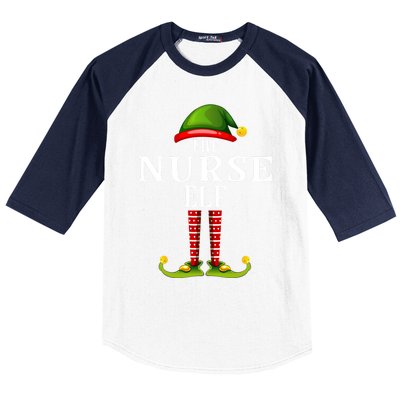 Nurse Elf Christmas Matching Family Group Pjs Cute Gift Baseball Sleeve Shirt