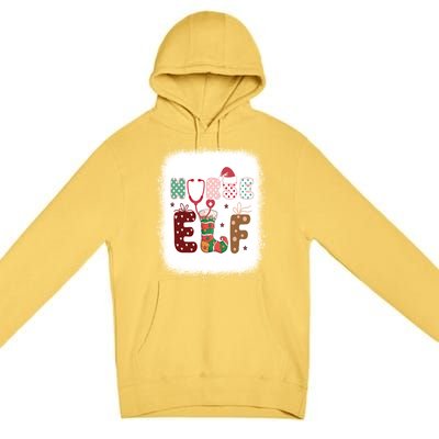 Nurse Elf Christmas Stethoscope Nurses Xmas Pajamas Gift Premium Pullover Hoodie