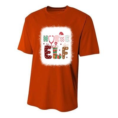 Nurse Elf Christmas Stethoscope Nurses Xmas Pajamas Gift Performance Sprint T-Shirt