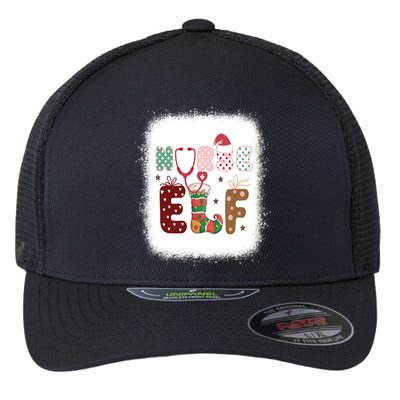 Nurse Elf Christmas Stethoscope Nurses Xmas Pajamas Gift Flexfit Unipanel Trucker Cap