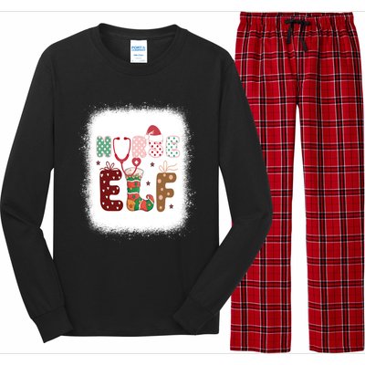 Nurse Elf Christmas Stethoscope Nurses Xmas Pajamas Gift Long Sleeve Pajama Set