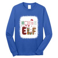 Nurse Elf Christmas Stethoscope Nurses Xmas Pajamas Gift Long Sleeve Shirt