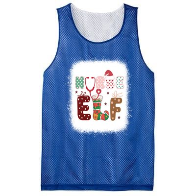 Nurse Elf Christmas Stethoscope Nurses Xmas Pajamas Gift Mesh Reversible Basketball Jersey Tank