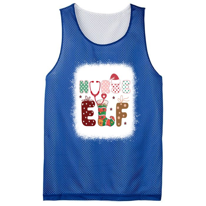 Nurse Elf Christmas Stethoscope Nurses Xmas Pajamas Gift Mesh Reversible Basketball Jersey Tank