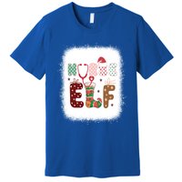 Nurse Elf Christmas Stethoscope Nurses Xmas Pajamas Gift Premium T-Shirt