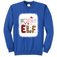 Nurse Elf Christmas Stethoscope Nurses Xmas Pajamas Gift Tall Sweatshirt