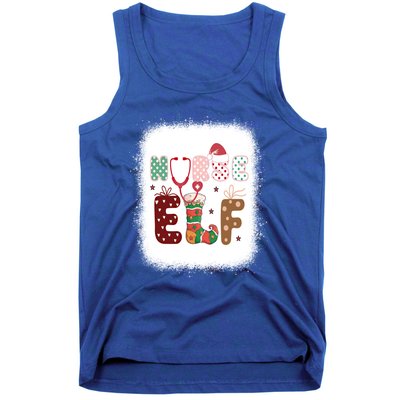 Nurse Elf Christmas Stethoscope Nurses Xmas Pajamas Gift Tank Top