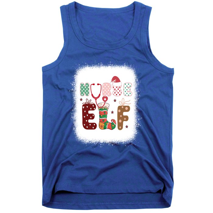 Nurse Elf Christmas Stethoscope Nurses Xmas Pajamas Gift Tank Top