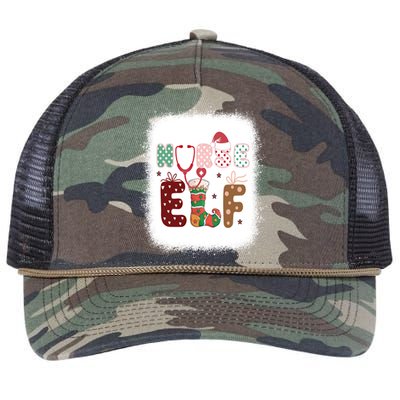 Nurse Elf Christmas Stethoscope Nurses Xmas Pajamas Gift Retro Rope Trucker Hat Cap