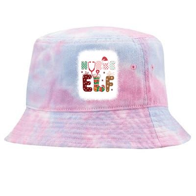 Nurse Elf Christmas Stethoscope Nurses Xmas Pajamas Gift Tie-Dyed Bucket Hat