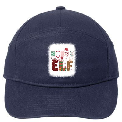 Nurse Elf Christmas Stethoscope Nurses Xmas Pajamas Gift 7-Panel Snapback Hat