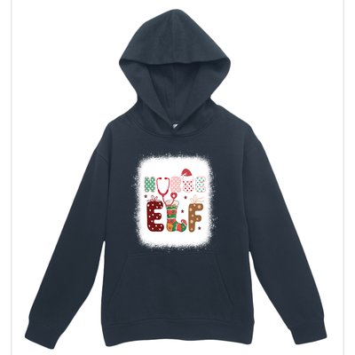 Nurse Elf Christmas Stethoscope Nurses Xmas Pajamas Gift Urban Pullover Hoodie