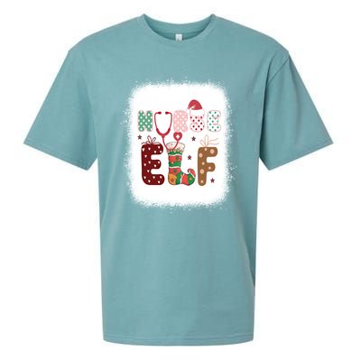 Nurse Elf Christmas Stethoscope Nurses Xmas Pajamas Gift Sueded Cloud Jersey T-Shirt