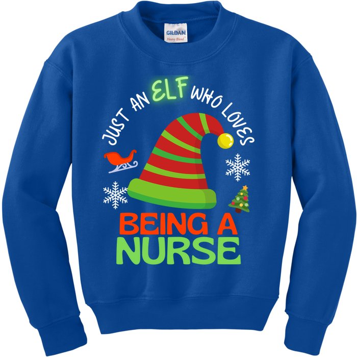 Nurse Elf Christmas Party Matching Family Gift Kids Sweatshirt