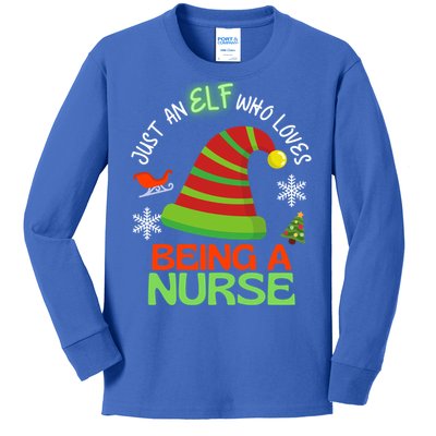 Nurse Elf Christmas Party Matching Family Gift Kids Long Sleeve Shirt