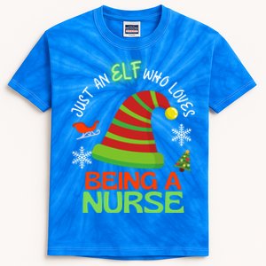 Nurse Elf Christmas Party Matching Family Gift Kids Tie-Dye T-Shirt