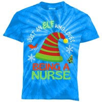 Nurse Elf Christmas Party Matching Family Gift Kids Tie-Dye T-Shirt