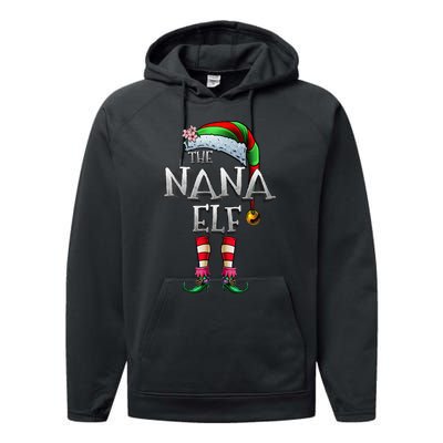 Nana Elf Christmas Family Festive Gift Performance Fleece Hoodie