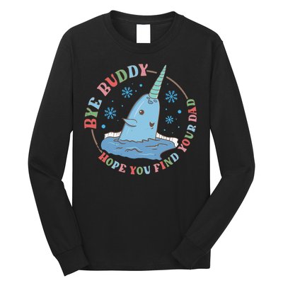 Narwhal Elf Christmas Movie Funny Holiday Long Sleeve Shirt