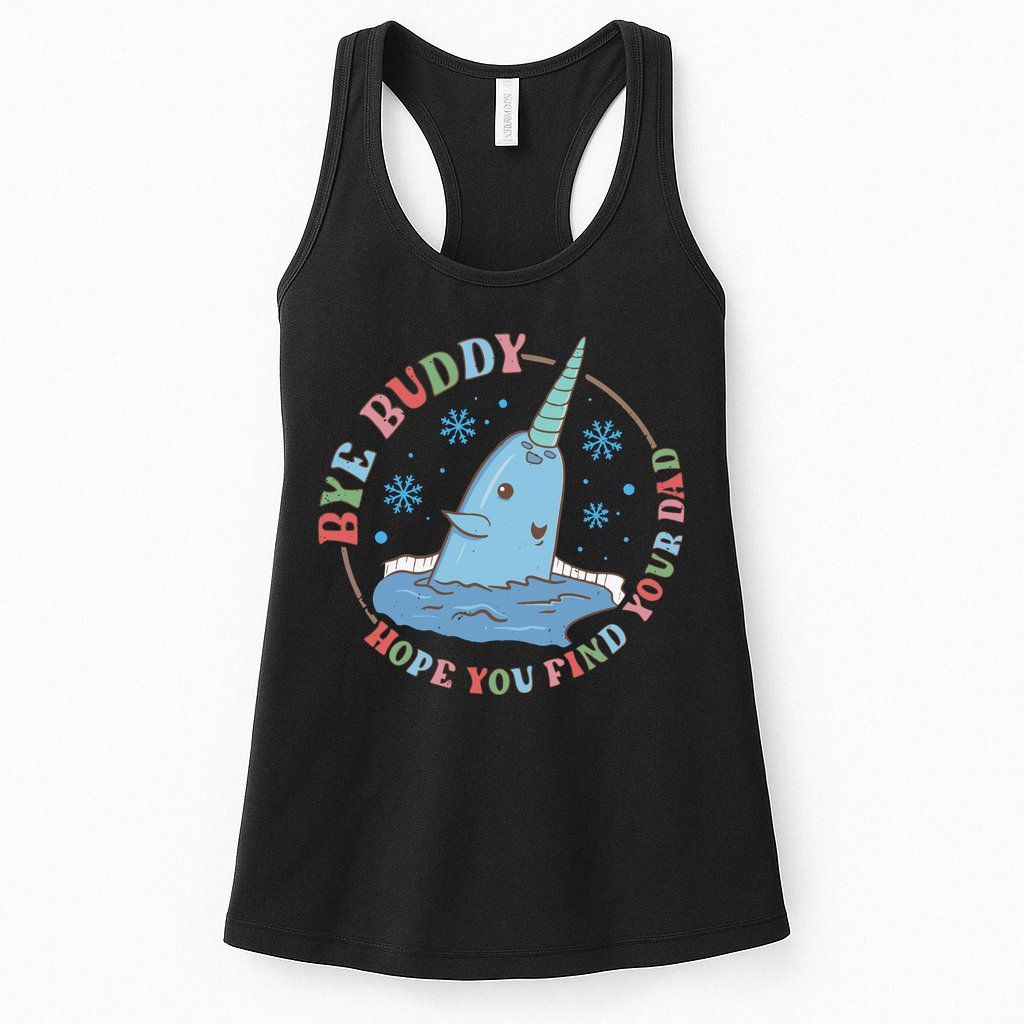 Narwhal Elf Christmas Movie Funny Holiday Womens Tank Top