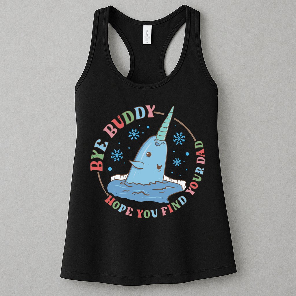 Narwhal Elf Christmas Movie Funny Holiday Womens Tank Top