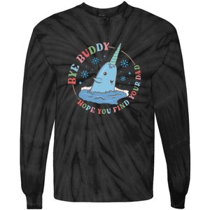 Narwhal Elf Christmas Movie Funny Holiday Tie-Dye Long Sleeve Shirt