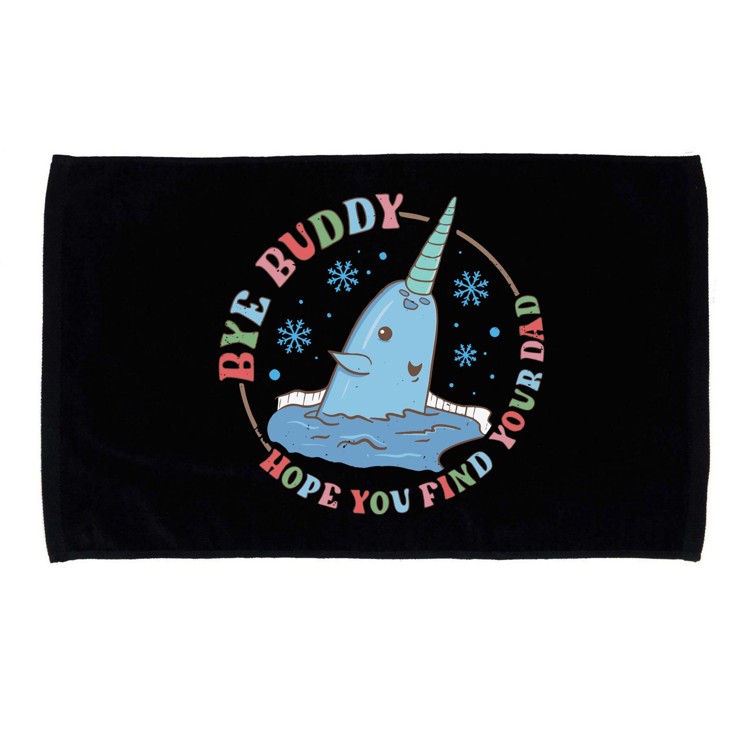 Narwhal Elf Christmas Movie Funny Holiday Microfiber Hand Towel