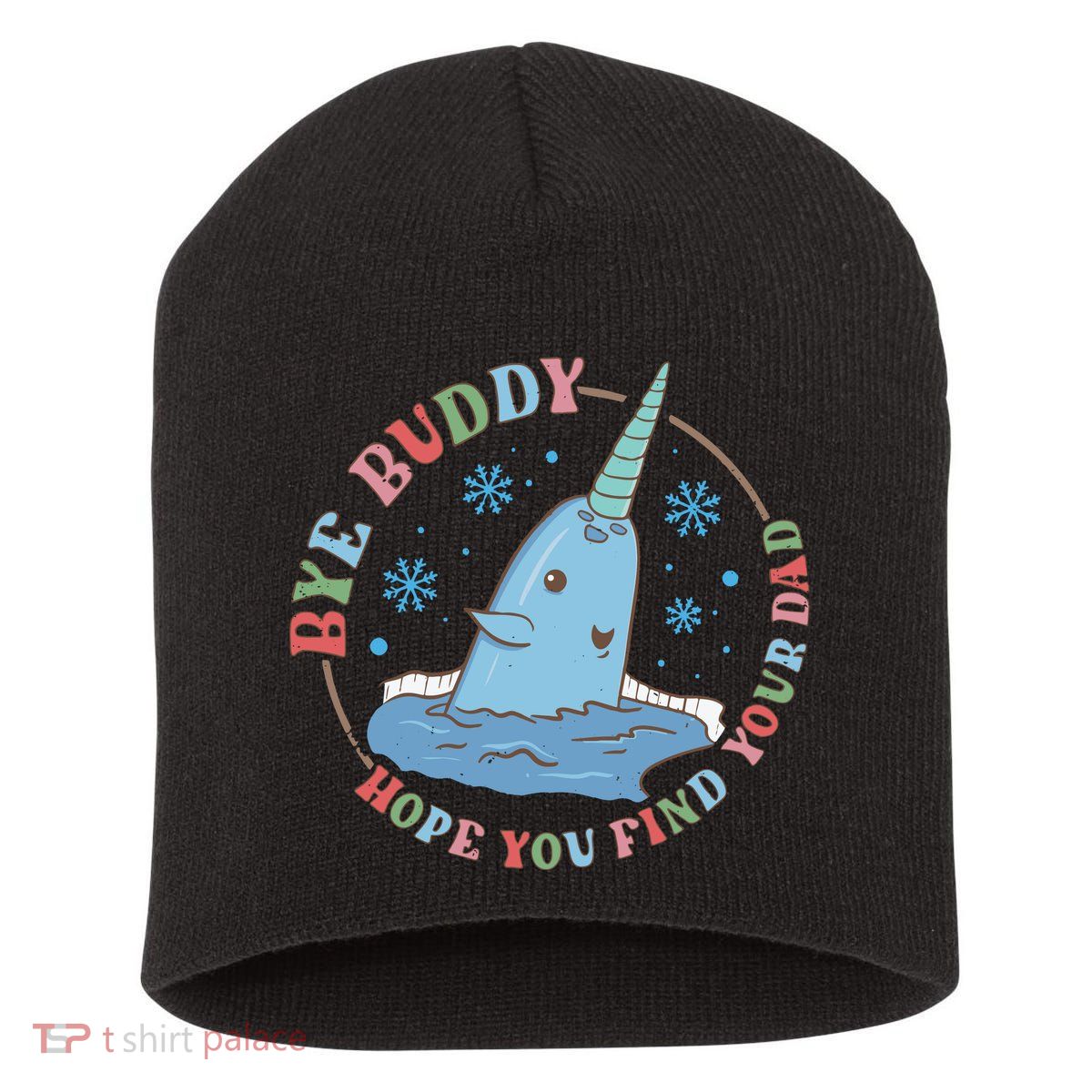 Narwhal Elf Christmas Movie Funny Holiday Short Acrylic Beanie
