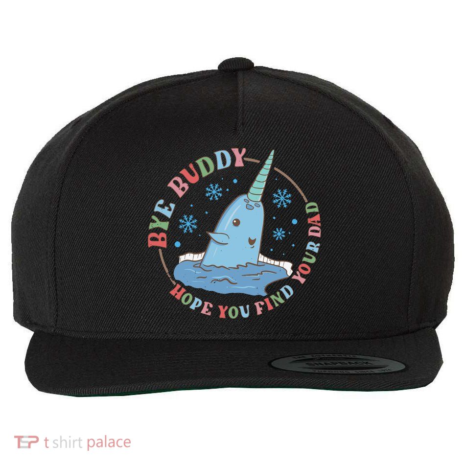 Narwhal Elf Christmas Movie Funny Holiday Wool Snapback Cap