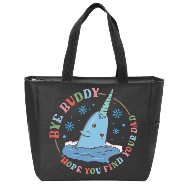 Narwhal Elf Christmas Movie Funny Holiday Zip Tote Bag