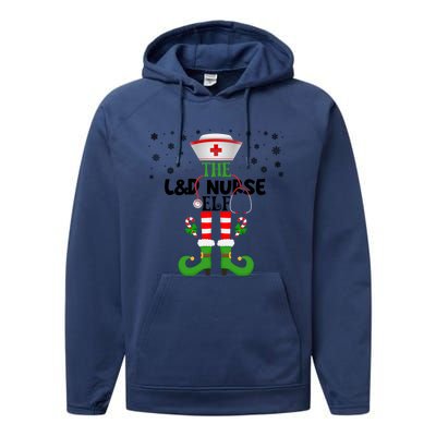 Nurse Elf Christmas Matching Picu Nicu Er Nursing Gift Performance Fleece Hoodie