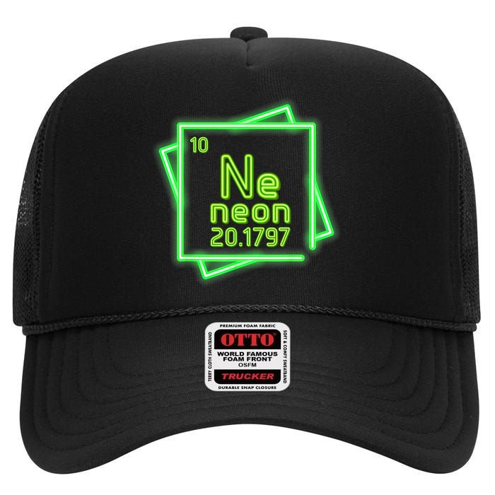 Neon Element Chemistry Periodic Table Science Nerd High Crown Mesh Back Trucker Hat