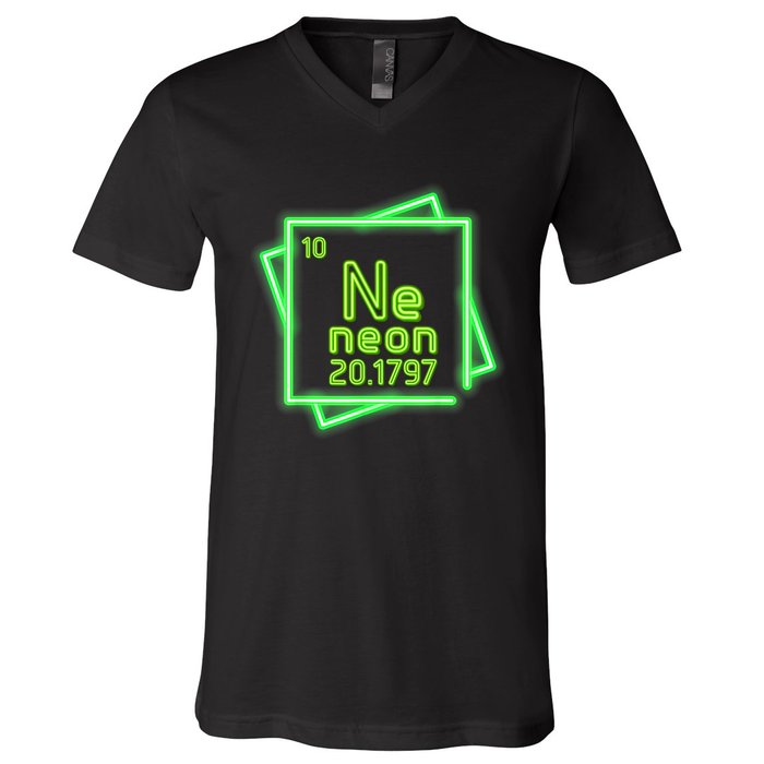 Neon Element Chemistry Periodic Table Science Nerd V-Neck T-Shirt