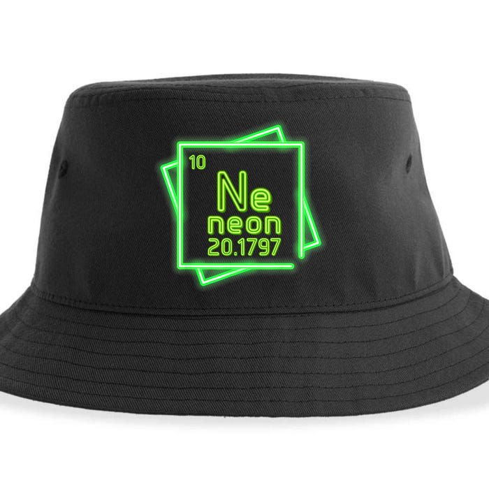 Neon Element Chemistry Periodic Table Science Nerd Sustainable Bucket Hat