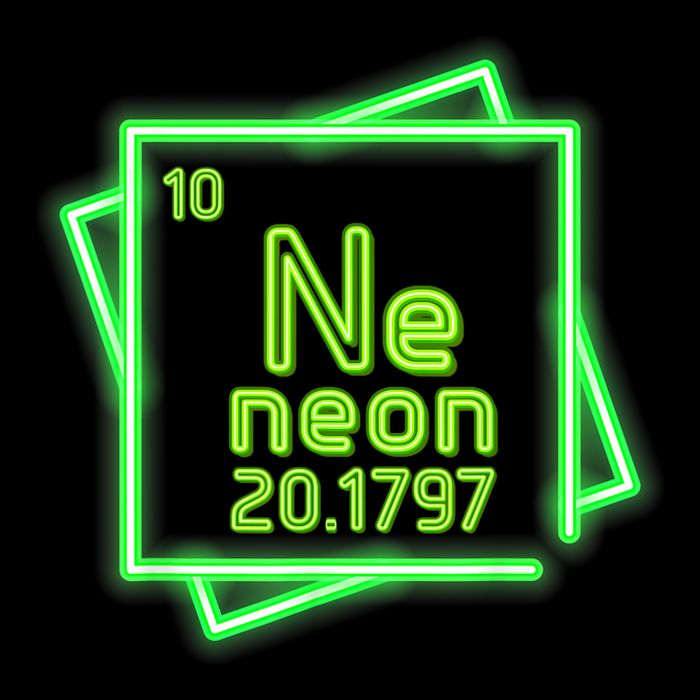 Neon Element Chemistry Periodic Table Science Nerd Flat Bill Trucker Hat