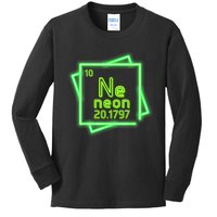 Neon Element Chemistry Periodic Table Science Nerd Kids Long Sleeve Shirt