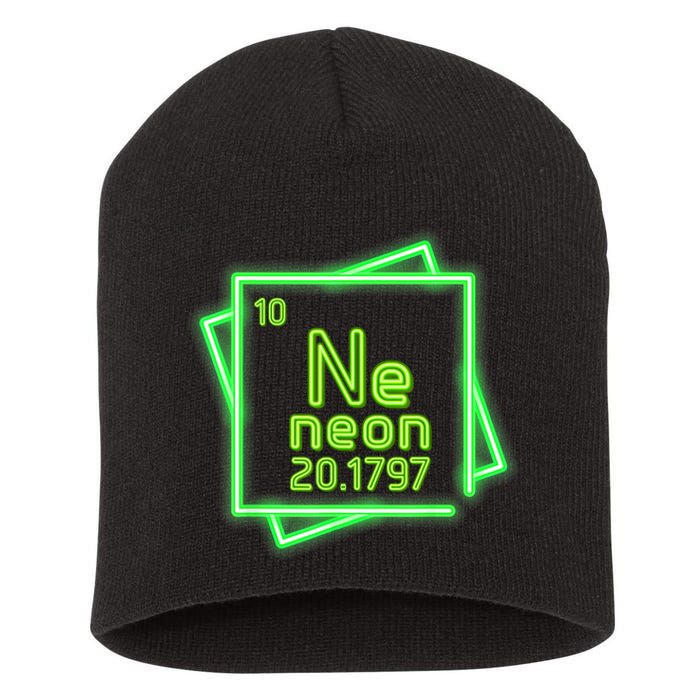 Neon Element Chemistry Periodic Table Science Nerd Short Acrylic Beanie